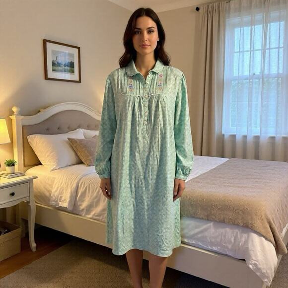Fundamentals Other - Fundamentals House Dress Nightgown Muu Muu Dress Robe Small Cotton Soft Check